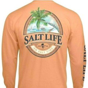 NWT Men's Salt Life Long Sleeve T-Shirt Hammock Time XXL NEW